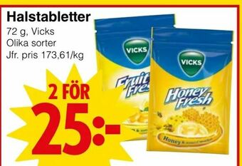 Matöppet Halstabletter erbjuda