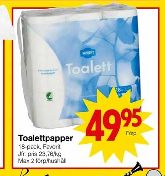 Matöppet Toalettpapper erbjuda