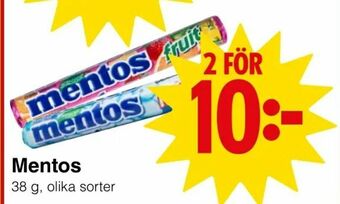 Matöppet Mentos erbjuda