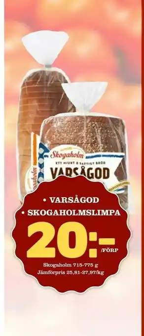 Prisma Mat varsågod • skogaholmslimpa erbjuda