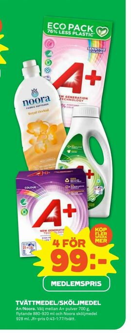 Stora Coop TVÄTTMEDEL/SKÖLJMEDEL erbjuda