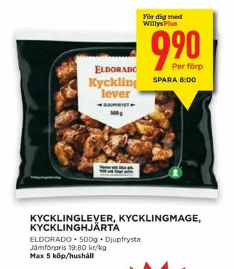 Willys Kycklinglever, kycklingmage, kycklinghjärta erbjuda