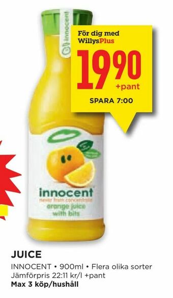 Willys Juice erbjuda