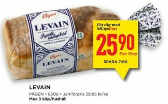 Willys Levain erbjuda
