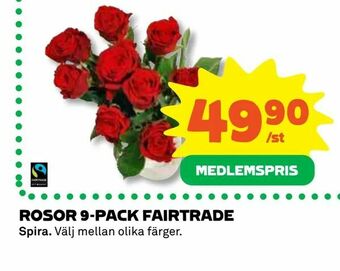 Coop Rosor 9-pack fairtrade erbjuda