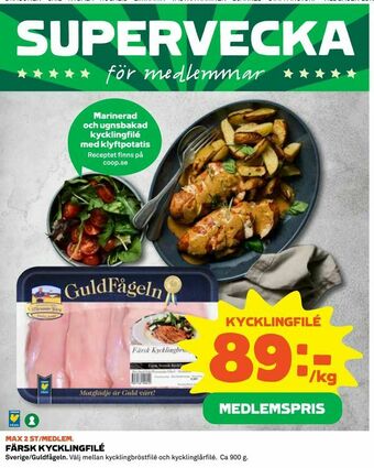 Coop Konsum Färsk kycklingfilé erbjuda