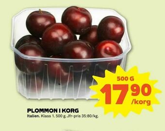 Stora Coop Plommon i korg erbjuda