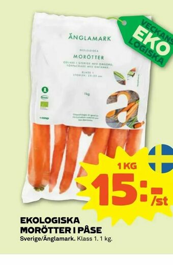 Stora Coop Ekologiska morötter i påse erbjuda