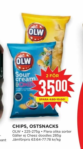Willys Hemma Chips, ostsnacks erbjuda