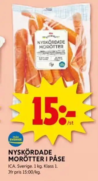 ICA Supermarket NYSKÖRDADE MORÖTTER I PÅSE erbjuda