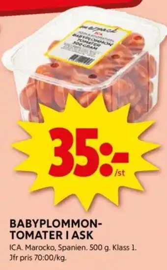 ICA Supermarket BABYPLOMMON- TOMATER I ASK erbjuda