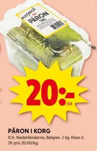 ICA Supermarket PÄRON I KORG erbjuda