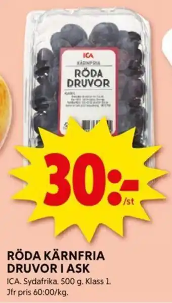 ICA Supermarket RÖDA KÄRNFRIA DRUVOR I ASK erbjuda