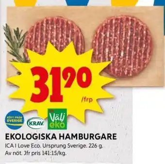 ICA Supermarket EKOLOGISKA HAMBURGARE erbjuda