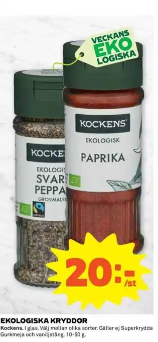 Coop EKOLOGISKA KRYDDOR erbjuda