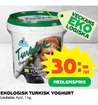 Coop EKOLOGISK TURKISK YOGHURT erbjuda