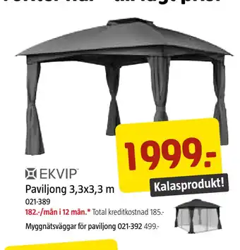 Jula Paviljong 3,3x3,3 m erbjuda