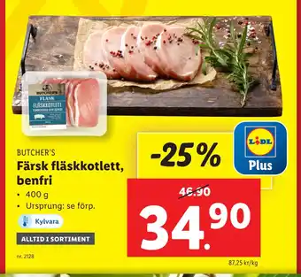 Lidl Färsk fläskkotlett, benfri erbjuda