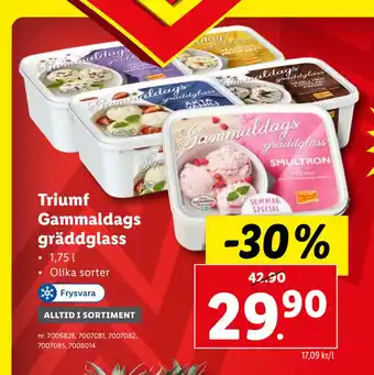 Lidl Triumf Gammaldags gräddglass erbjuda