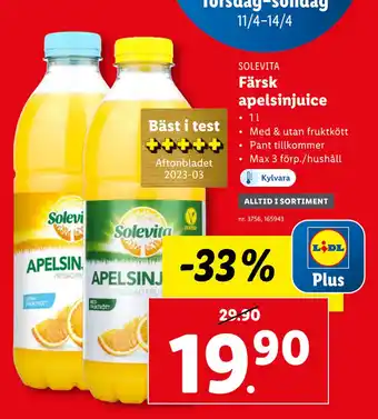 Lidl Färsk apelsinjuice erbjuda