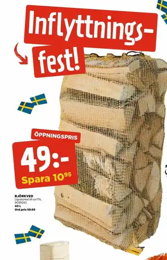 Jem&Fix Björkved 40l erbjuda