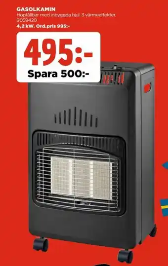 Jem&Fix Gasolkamin 4,2kW erbjuda