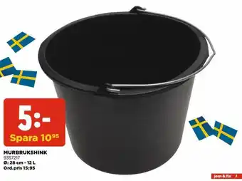 Jem&Fix Murbrukshink Ø: 28cm - 12l erbjuda