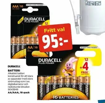 Jem&Fix Duracell Batteri AA/AAA, 16-pack erbjuda