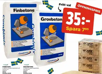 Jem&Fix Combimix Finbetong 20kg, Combimix Grovbetong 20kg erbjuda