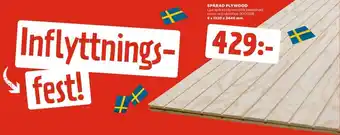 Jem&Fix Spårad Plywood 9x1220x2440mm erbjuda