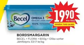Willys Becel Bordsmargarin Omega 3 600g erbjuda
