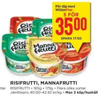 Willys Risifrutti Risifrutti, Mannafrutti 165g, 175g erbjuda