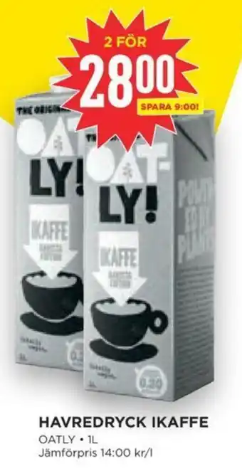 Willys Oatly Havredryck Ikaffe 1l erbjuda