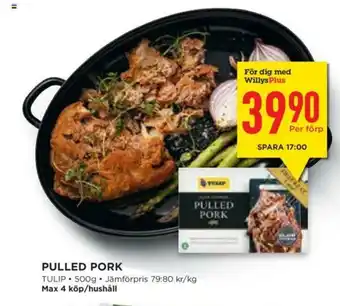 Willys Tulip Pulled Pork 500g erbjuda