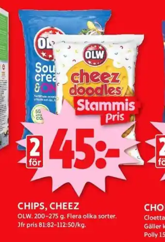 Olw chips sourcream & onion