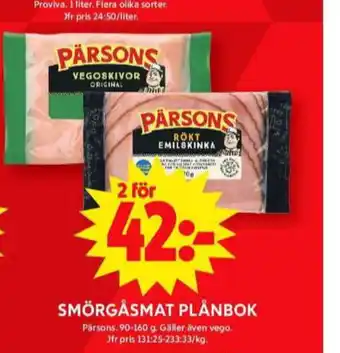 ICA Maxi Pärsons vegetarpålägg erbjuda