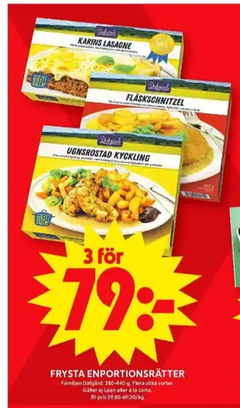 ICA Maxi Dafgårds färdigrätter erbjuda
