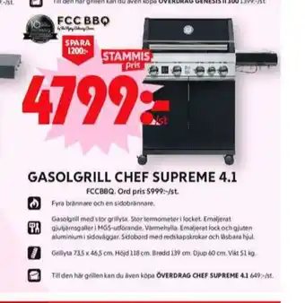 ICA Maxi Fcc bbq gasolgrill erbjuda