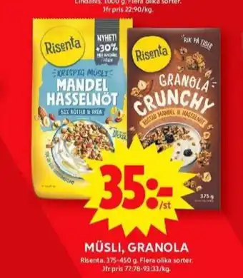 ICA Maxi Risenta granola erbjuda
