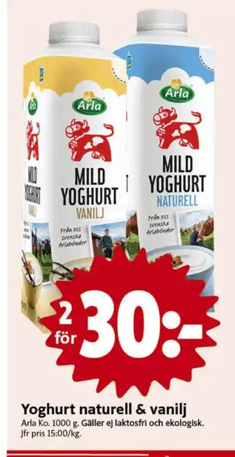 ICA Nära Arla yoghurt erbjuda