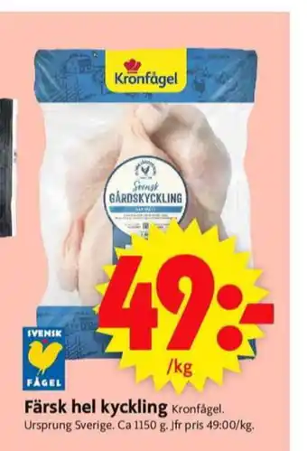ICA Supermarket Kronfågel kyckling erbjuda