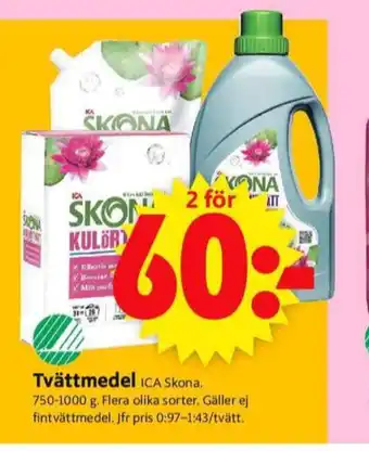 ICA Supermarket Skona tvättmedel pulver erbjuda
