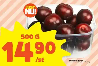 Coop Extra Plommon I Korg 500g erbjuda