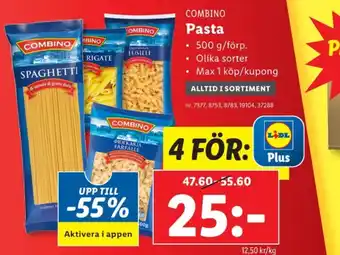 Lidl Combino pasta sorterad erbjuda