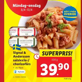Lidl Signal & andersson chorizofärs erbjuda