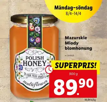 Lidl Mazurskie honung erbjuda