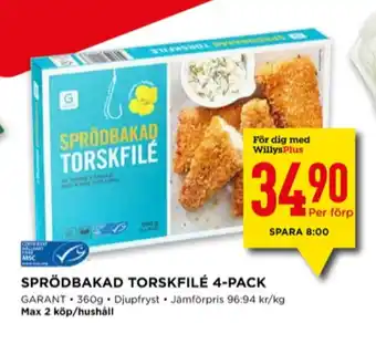 Willys Garant torskfilé panerad erbjuda
