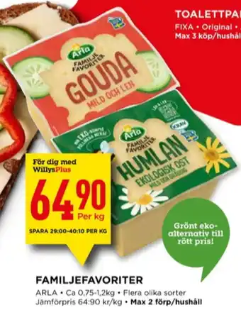 Willys Arla gouda erbjuda