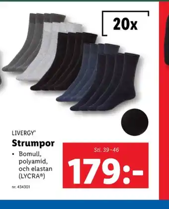 Lidl Livergy strumpor erbjuda