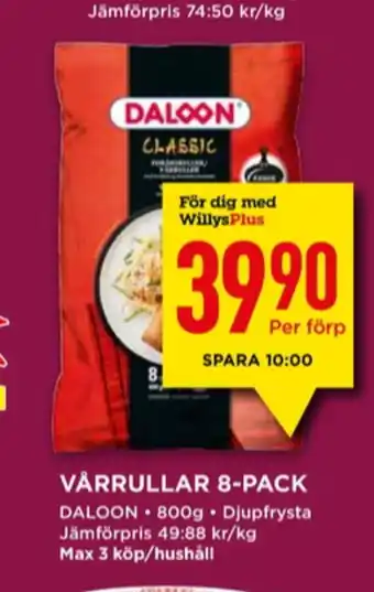 Willys Daloon vårrullar erbjuda